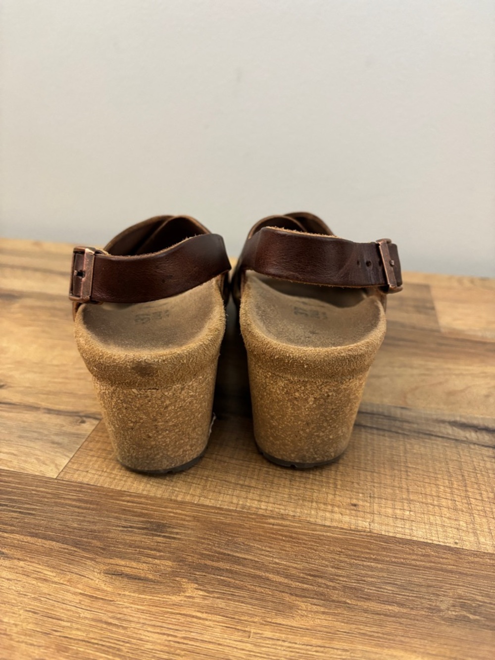Birkenstock Papillio Samira Wedge Slide Sandals Leather Criss Cross Straps - Picture 7 of 10